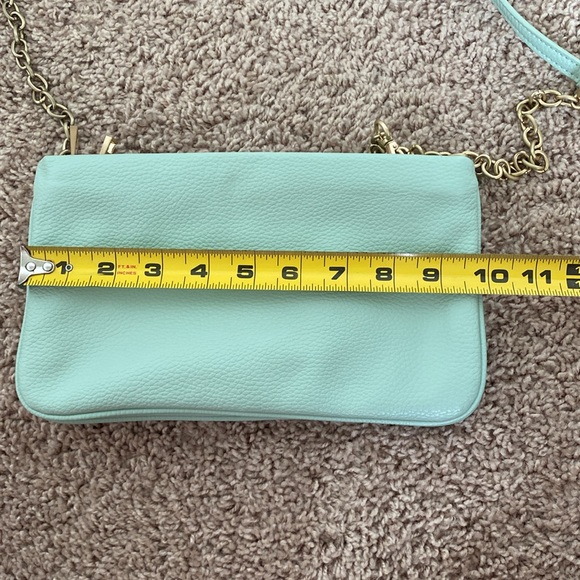 Ann Taylor Mint Green Chain Strap Accent Purse Crossbody  Bag - Picture 12 of 13